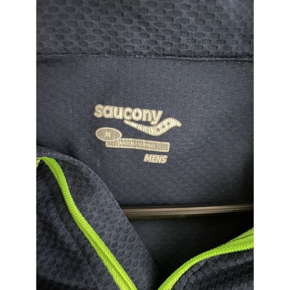 Men's Saucony Long Sleeve, Quarter Zip Running Shirt - Breathable, Reflective - Picture 4 of 6